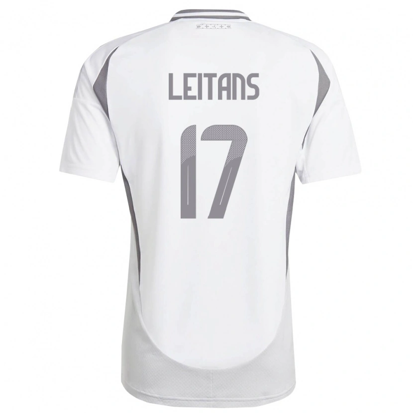 Danxen Kid Latvia Gustavs Leitans #17 White Dark Gray Away Jersey 26-28 T-Shirt