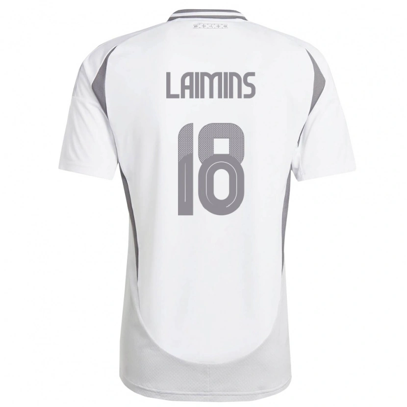 Danxen Kid Latvia Rodrigo Laimins #18 White Dark Gray Away Jersey 26-28 T-Shirt
