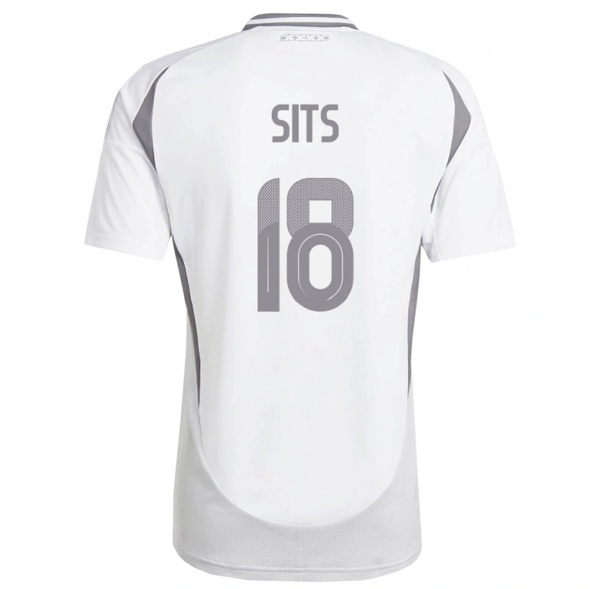 Danxen Kid Latvia Dario Sits #18 White Dark Gray Away Jersey 26-28 T-Shirt