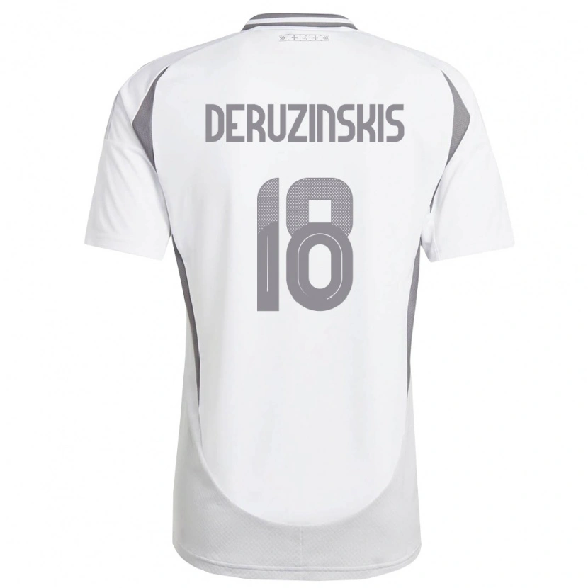 Danxen Kid Latvia Ruslans Deruzinskis #18 White Dark Gray Away Jersey 26-28 T-Shirt