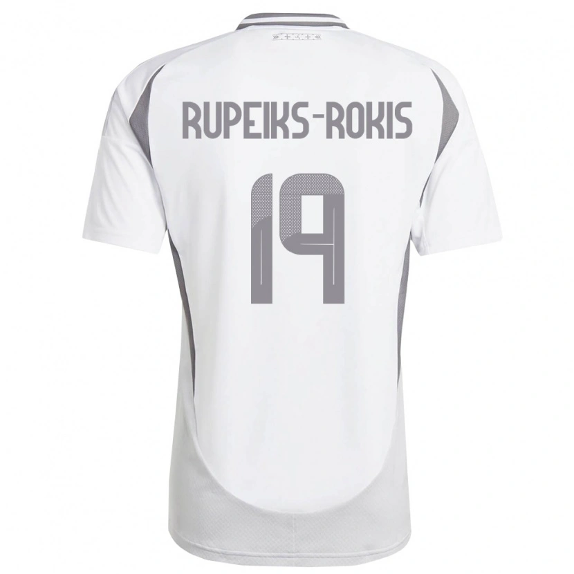 Danxen Kid Latvia Janis Rupeiks-Rokis #19 White Dark Gray Away Jersey 26-28 T-Shirt