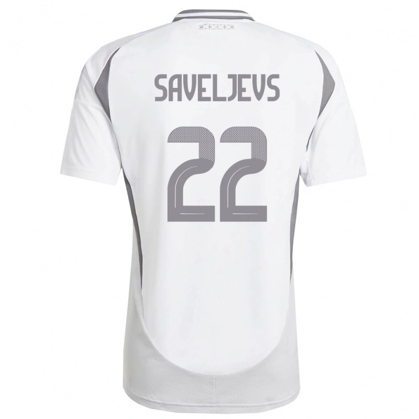 Danxen Kid Latvia Aleksejs Saveljevs #22 White Dark Gray Away Jersey 26-28 T-Shirt