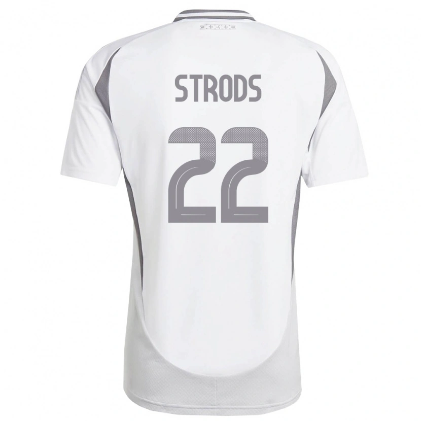 Danxen Kid Latvia Markuss Strods #22 White Dark Gray Away Jersey 26-28 T-Shirt