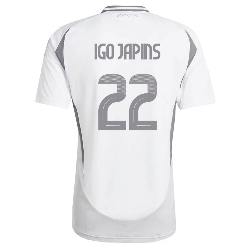 Danxen Kid Latvia Henrijs Igo Japins #22 White Dark Gray Away Jersey 26-28 T-Shirt