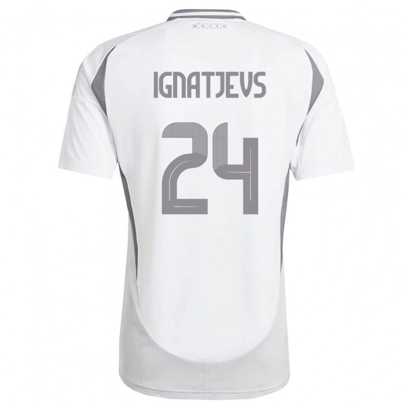 Danxen Kid Latvia Denis Ignatjevs #24 White Dark Gray Away Jersey 26-28 T-Shirt