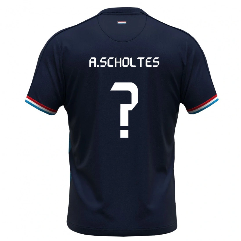 Danxen Kid Luxembourg Adriano De Oliveira Scholtes #0 Royal Blue Red Away Jersey 26-28 T-Shirt