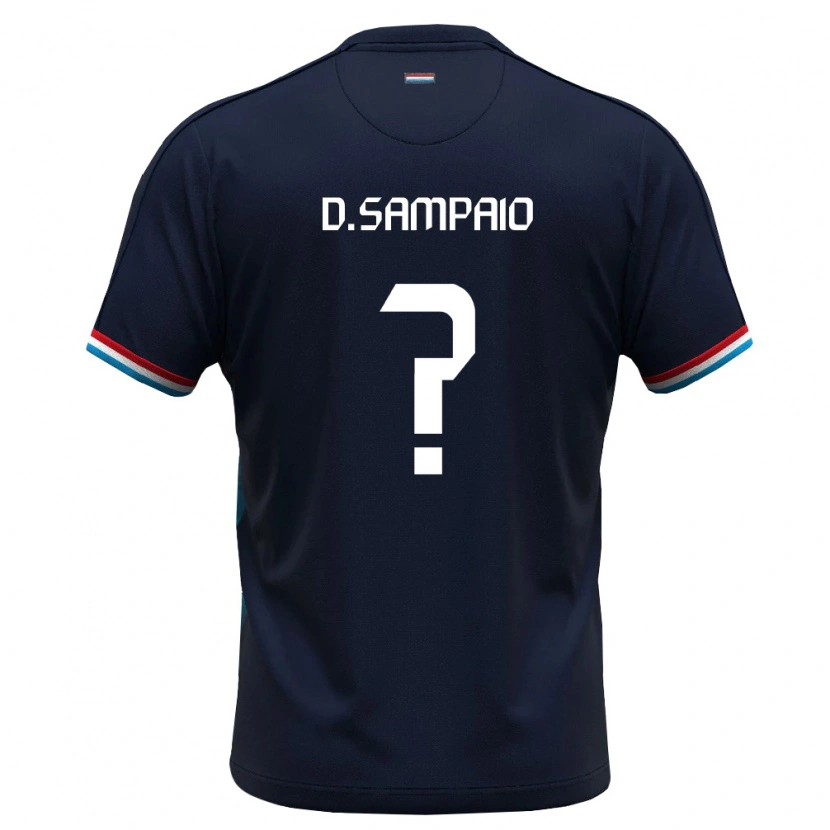 Danxen Kid Luxembourg Davy Barbalinardo Sampaio #0 Royal Blue Red Away Jersey 26-28 T-Shirt