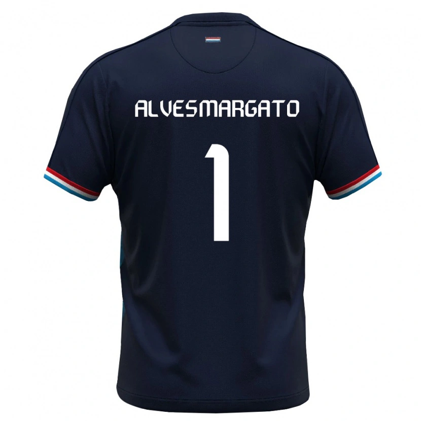 Danxen Kid Luxembourg João Alves Margato #1 Royal Blue Red Away Jersey 26-28 T-Shirt