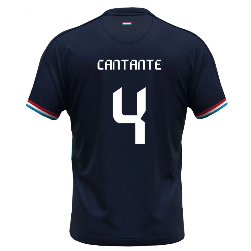 Danxen Kid Luxembourg Lucca Cantante #4 Royal Blue Red Away Jersey 26-28 T-Shirt