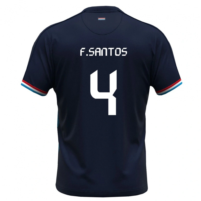 Danxen Kid Luxembourg Fabio Da Silva Santos #4 Royal Blue Red Away Jersey 26-28 T-Shirt