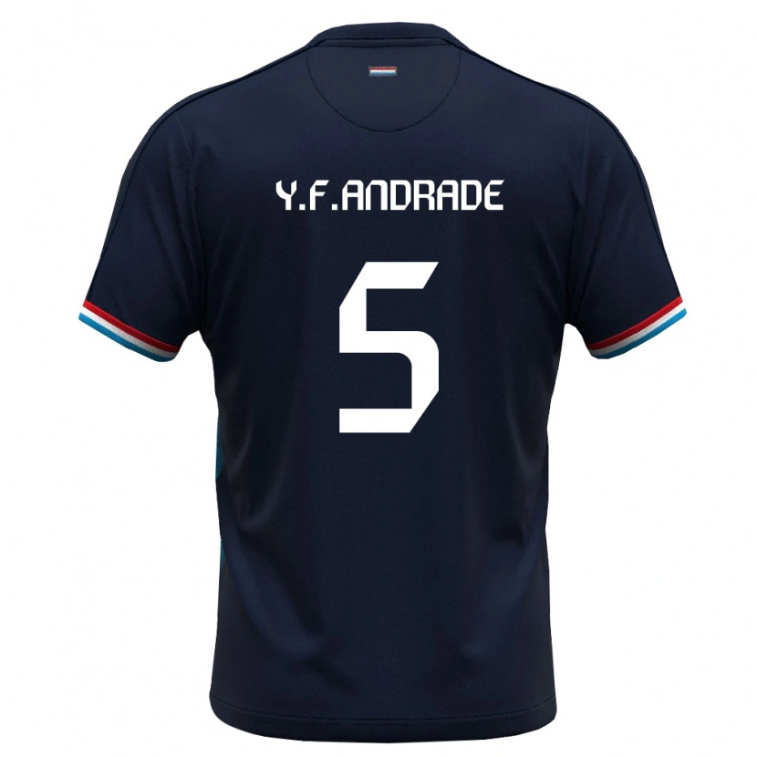 Danxen Kid Luxembourg Ydson Figueiredo Andrade #5 Royal Blue Red Away Jersey 26-28 T-Shirt