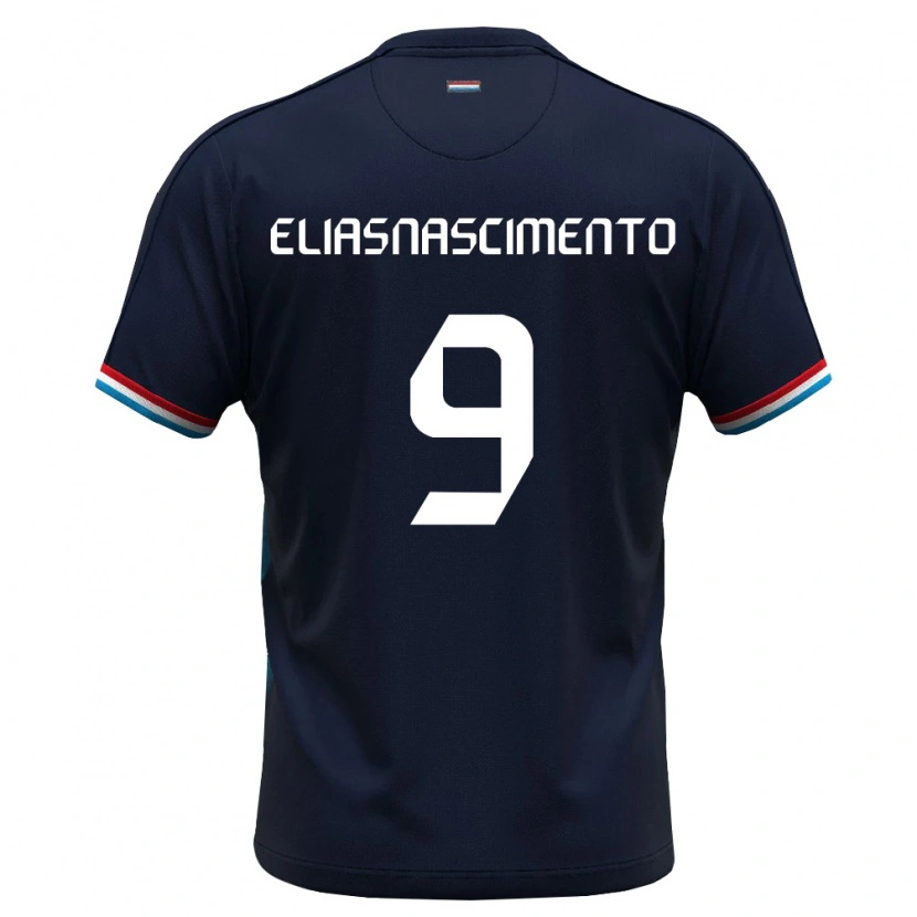 Danxen Kid Luxembourg Kilian Elias Nascimento #9 Royal Blue Red Away Jersey 26-28 T-Shirt