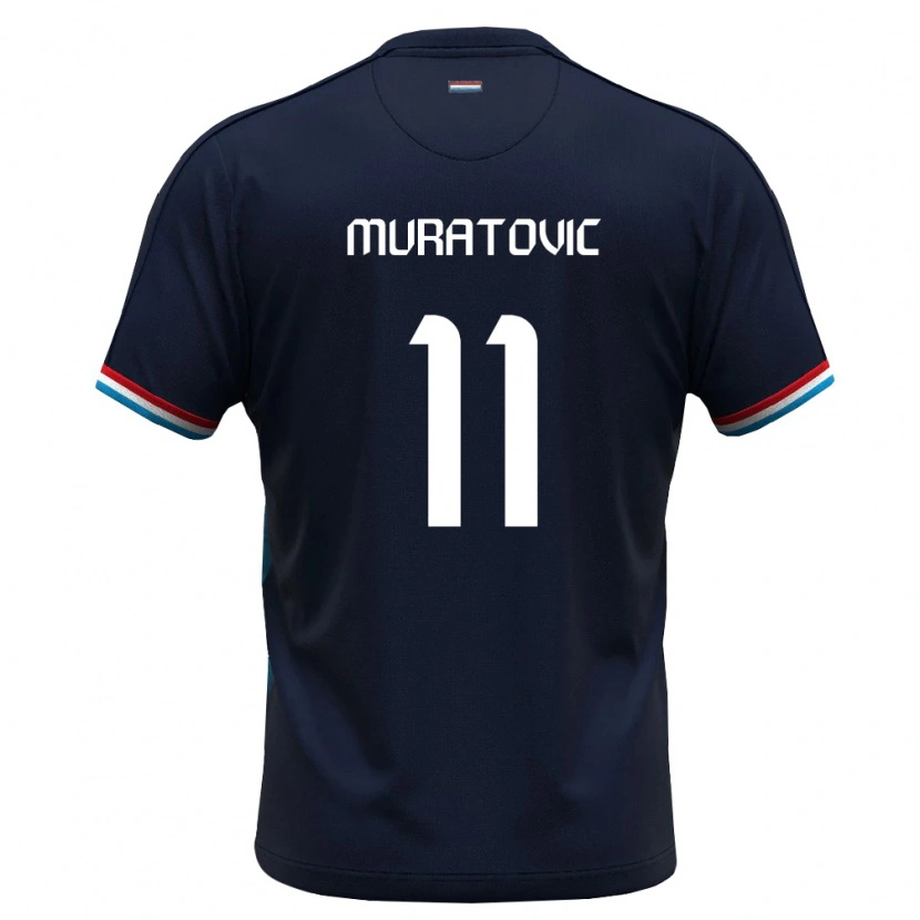 Danxen Kid Luxembourg Edvin Muratovic #11 Royal Blue Red Away Jersey 26-28 T-Shirt