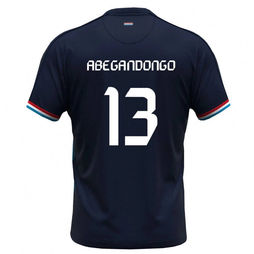 Danxen Kid Luxembourg Prince Abega Ndongo #13 Royal Blue Red Away Jersey 26-28 T-Shirt