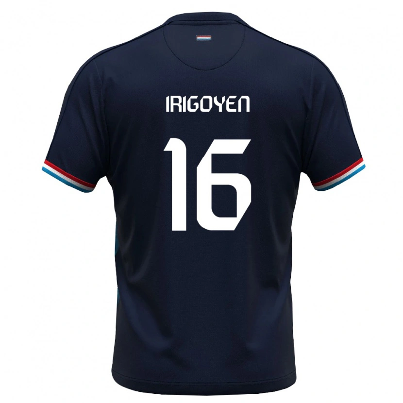 Danxen Kid Luxembourg Clayton Irigoyen #16 Royal Blue Red Away Jersey 26-28 T-Shirt