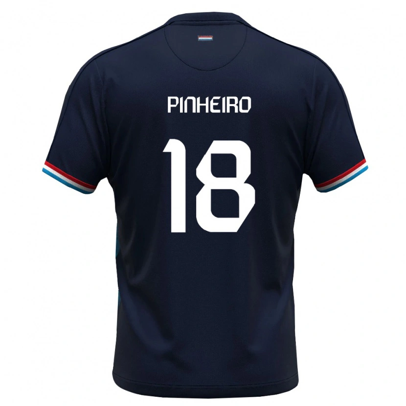 Danxen Kid Luxembourg Malik Pinheiro #18 Royal Blue Red Away Jersey 26-28 T-Shirt