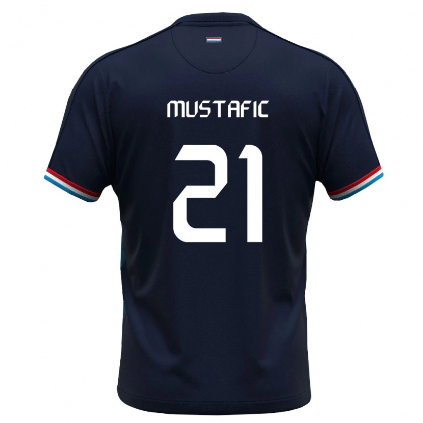 Danxen Kid Luxembourg Mirza Mustafic #21 Royal Blue Red Away Jersey 26-28 T-Shirt