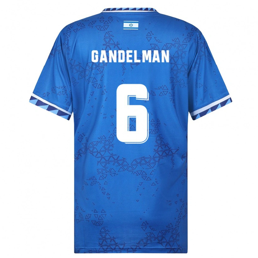 Danxen Kid Israel Omri Gandelman #6 Blue White Away Jersey 26-28 T-Shirt