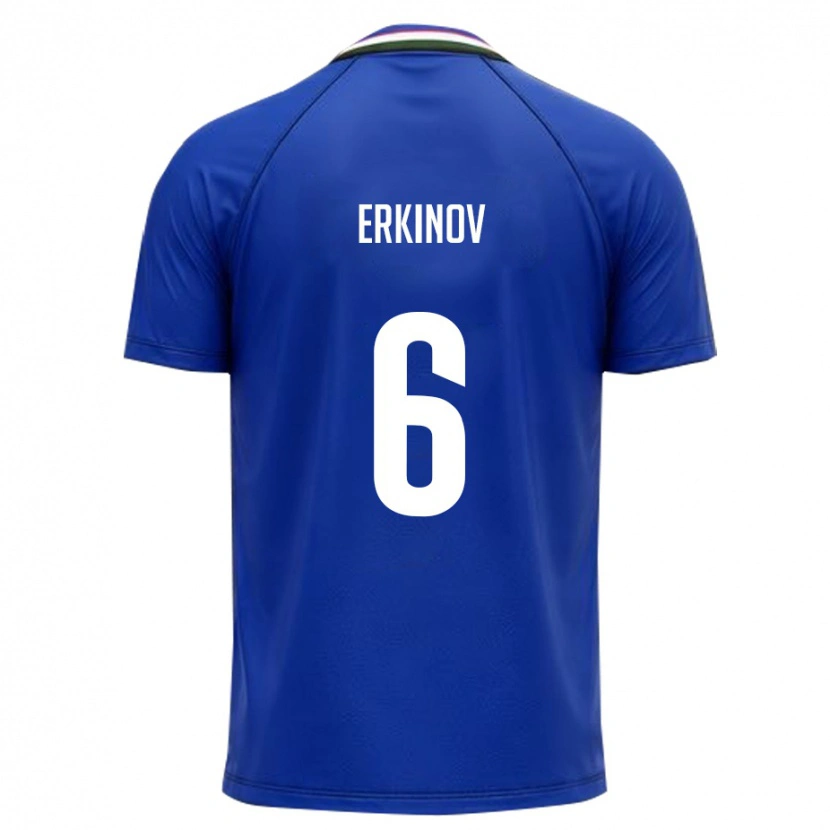 Danxen Men Uzbekistan Bekhruz Erkinov #6 Royal Blue White Home Jersey 26-28 T-Shirt