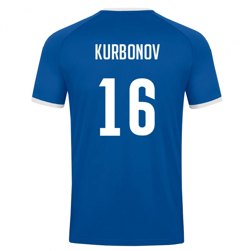 Danxen Men Uzbekistan Bilol Kurbonov #16 Royal Blue White Home Jersey 26-28 T-Shirt
