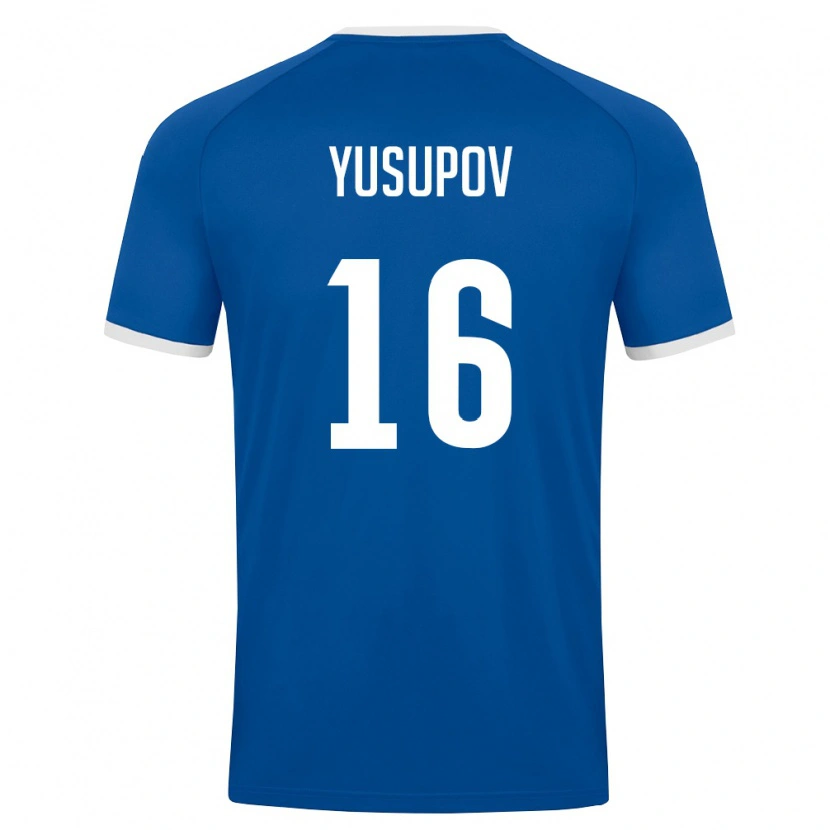 Danxen Men Uzbekistan Utkir Yusupov #16 Royal Blue White Home Jersey 26-28 T-Shirt