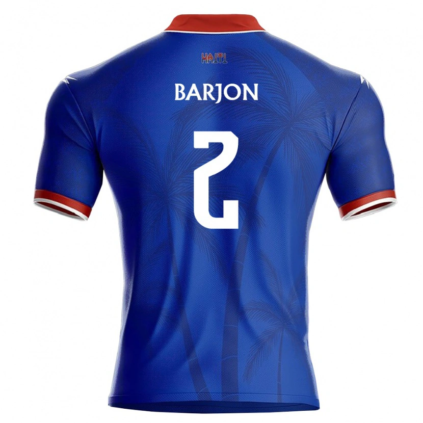 Danxen Men Haiti Guivens Barjon #2 Blue Red White Home Jersey 26-28 T-Shirt