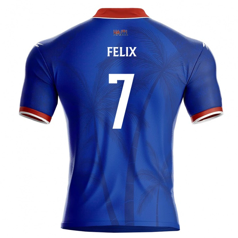 Danxen Men Haiti Woodson Felix #7 Blue Red White Home Jersey 26-28 T-Shirt