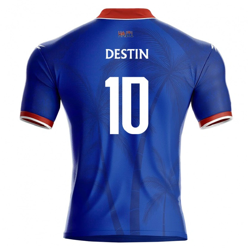 Danxen Men Haiti Bryan Destin #10 Blue Red White Home Jersey 26-28 T-Shirt