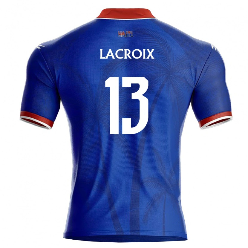 Danxen Men Haiti Duke Lacroix #13 Blue Red White Home Jersey 26-28 T-Shirt