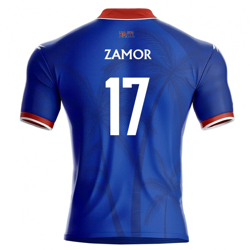 Danxen Men Haiti Medinel Zamor #17 Blue Red White Home Jersey 26-28 T-Shirt