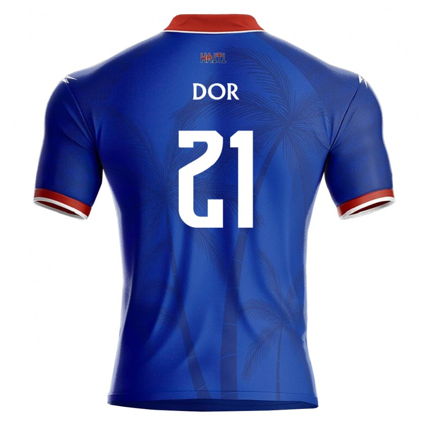 Danxen Men Haiti Rodnelson Dor #21 Blue Red White Home Jersey 26-28 T-Shirt