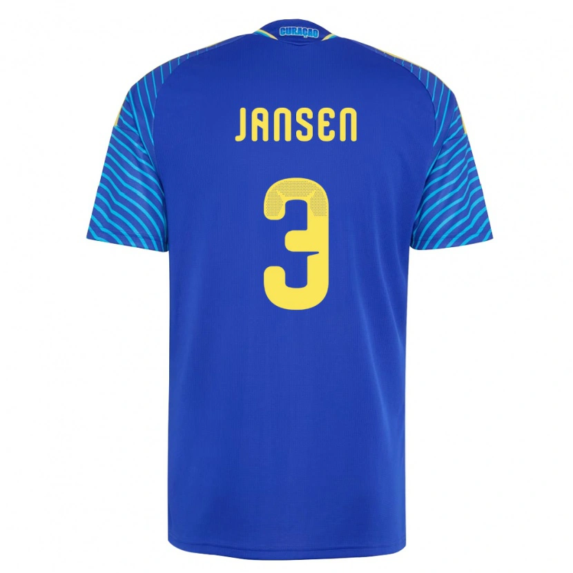 Danxen Men Curaçao Mart Jansen #3 Navy White Home Jersey 26-28 T-Shirt