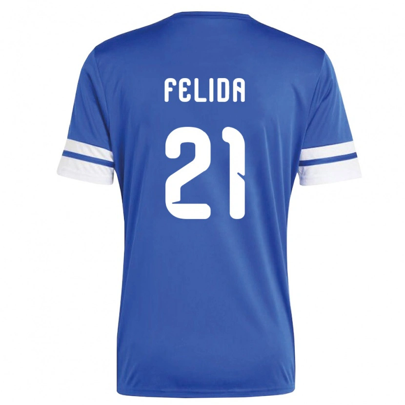 Danxen Men Curaçao Kevin Felida #21 Navy White Home Jersey 26-28 T-Shirt