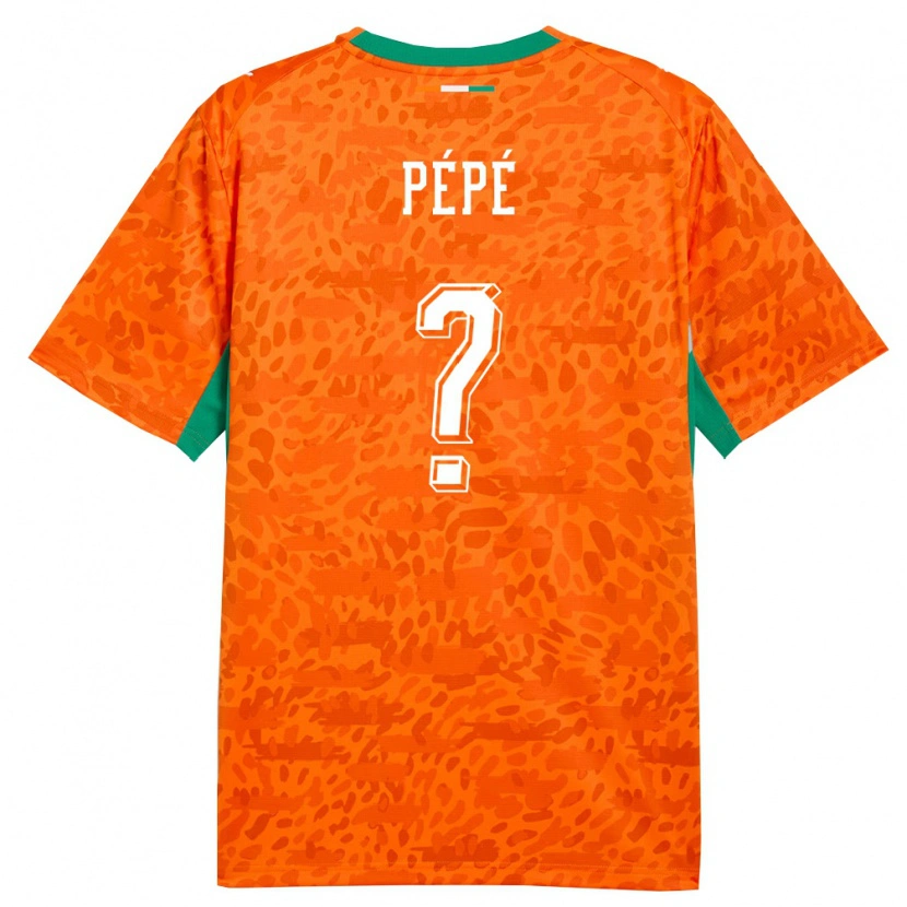 Danxen Men Ivory Coast Nicolas Pépé #0 Orange Green White Home Jersey 26-28 T-Shirt