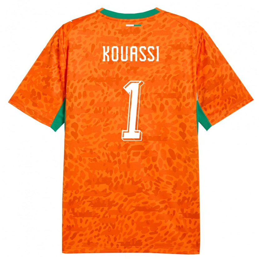 Danxen Men Ivory Coast Christ Kouassi #1 Orange Green White Home Jersey 26-28 T-Shirt