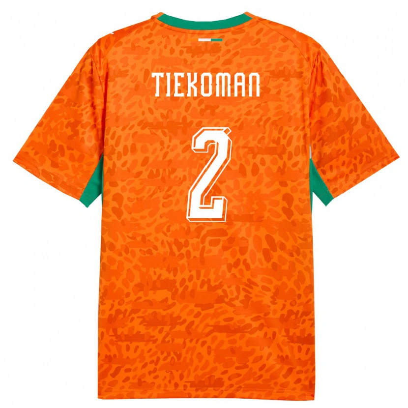 Danxen Men Ivory Coast Gueu Tiekoman #2 Orange Green White Home Jersey 26-28 T-Shirt