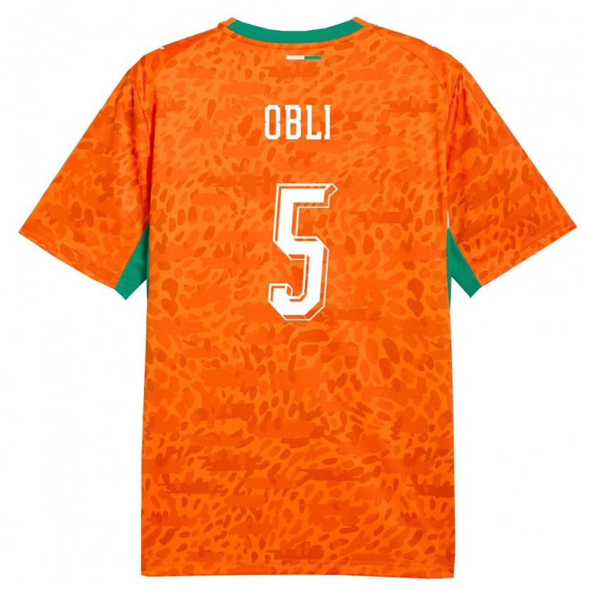 Danxen Men Ivory Coast Kouame Obli #5 Orange Green White Home Jersey 26-28 T-Shirt
