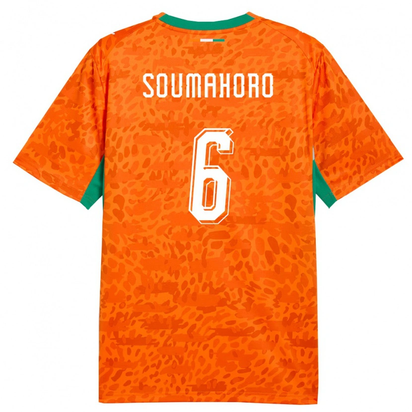 Danxen Men Ivory Coast Habib Soumahoro #6 Orange Green White Home Jersey 26-28 T-Shirt