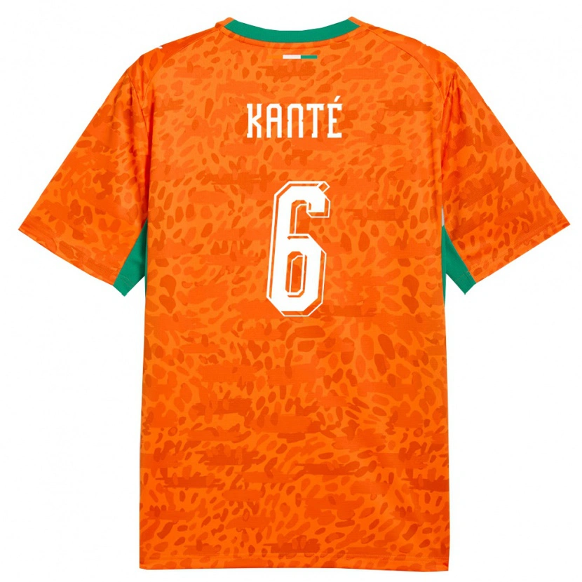 Danxen Men Ivory Coast Abdoulaye Kanté #6 Orange Green White Home Jersey 26-28 T-Shirt