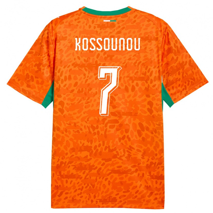 Danxen Men Ivory Coast Odilon Kossounou #7 Orange Green White Home Jersey 26-28 T-Shirt