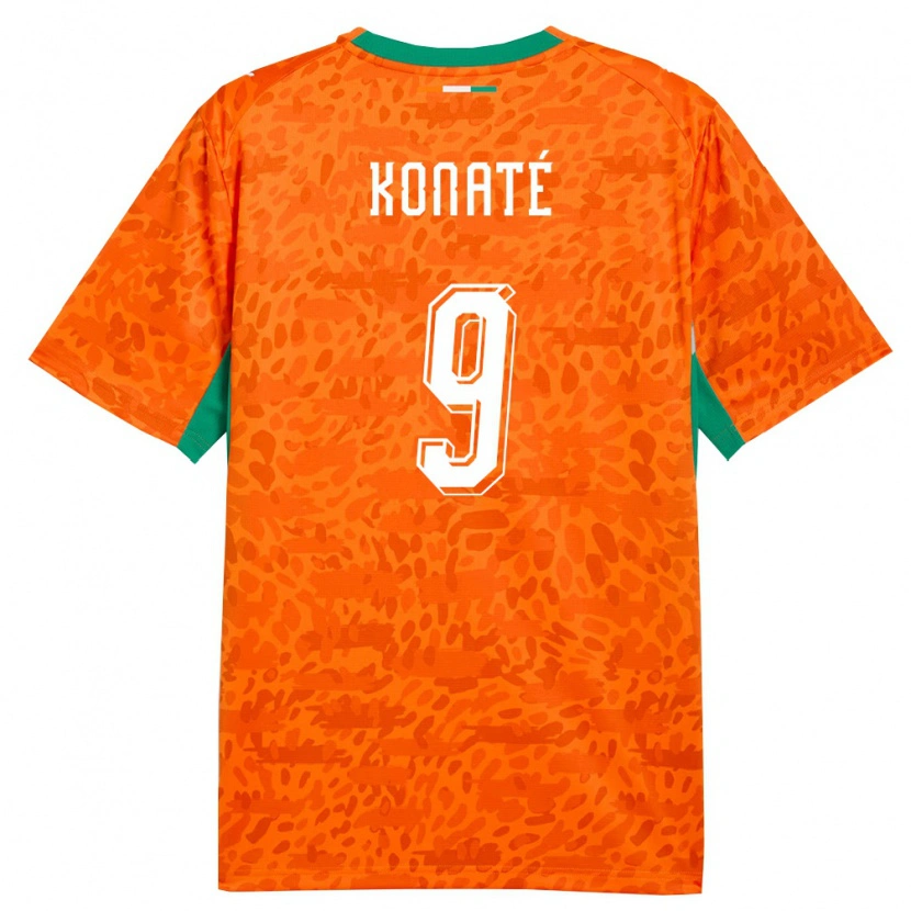 Danxen Men Ivory Coast Oumar Konaté #9 Orange Green White Home Jersey 26-28 T-Shirt