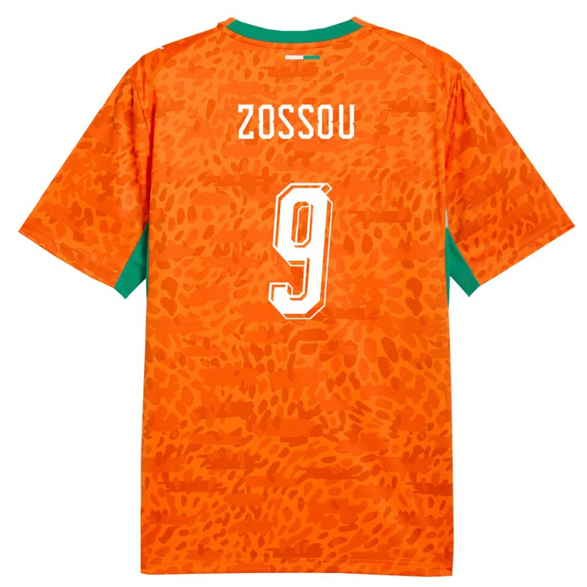 Danxen Men Ivory Coast Aristide Zossou #9 Orange Green White Home Jersey 26-28 T-Shirt
