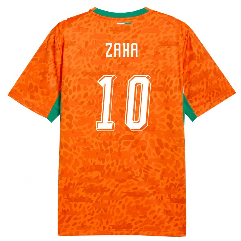 Danxen Men Ivory Coast Wilfried Zaha #10 Orange Green White Home Jersey 26-28 T-Shirt