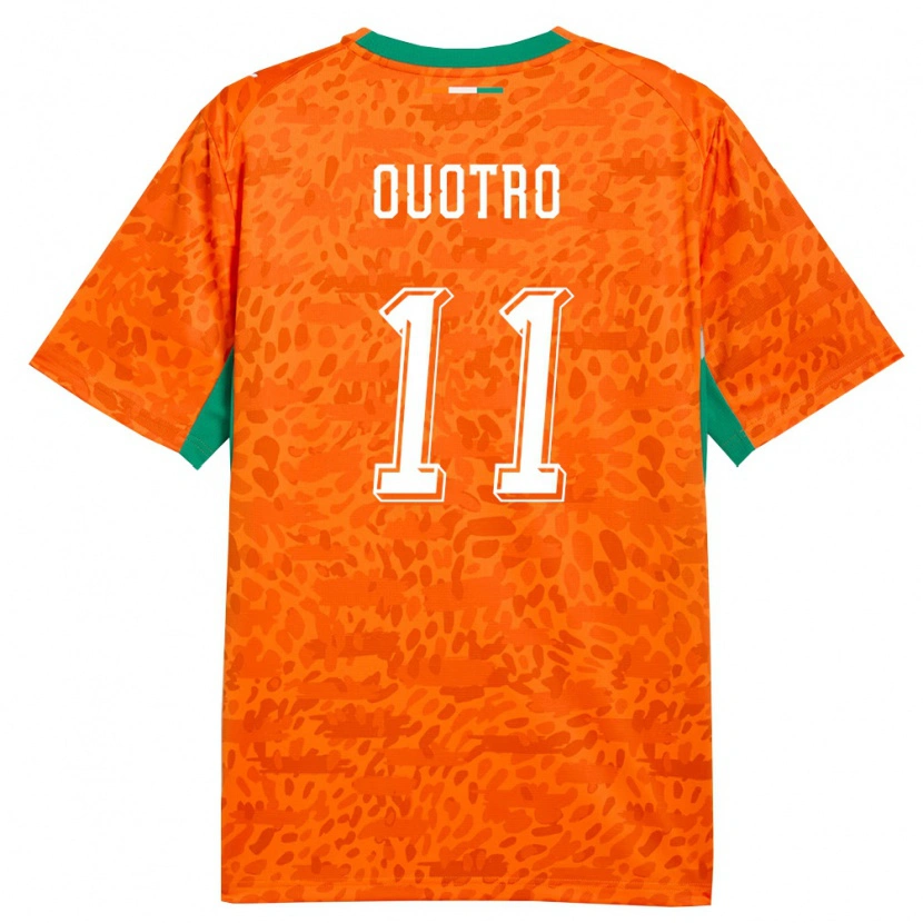 Danxen Men Ivory Coast Patrick Ouotro #11 Orange Green White Home Jersey 26-28 T-Shirt