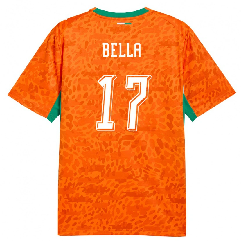 Danxen Men Ivory Coast Bamalick Bella #17 Orange Green White Home Jersey 26-28 T-Shirt