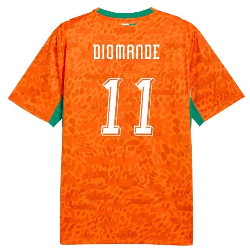 Danxen Men Ivory Coast Yan Diomande #11 Orange Green White Home Jersey 26-28 T-Shirt