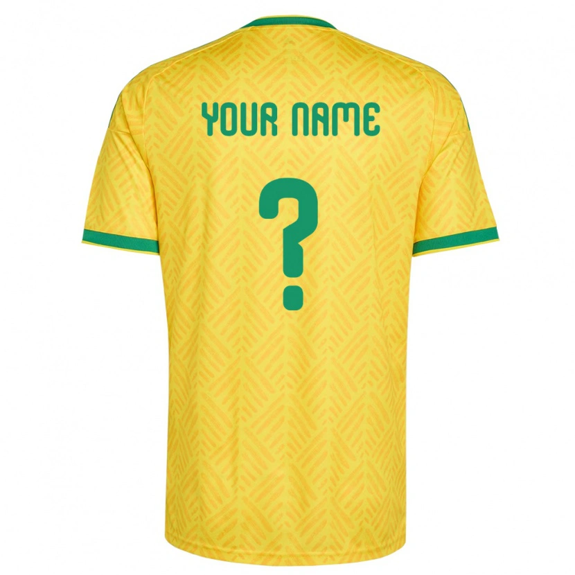 Danxen Men South Africa Your Name #0 Yellow Green Home Jersey 26-28 T-Shirt