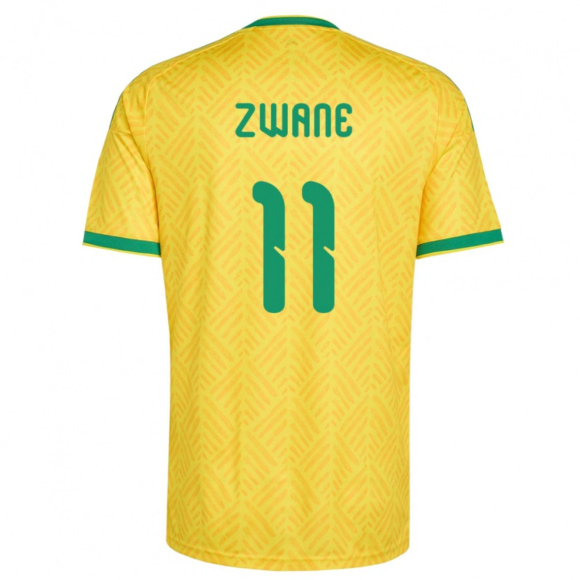 Danxen Men South Africa Themba Zwane #11 Yellow Green Home Jersey 26-28 T-Shirt
