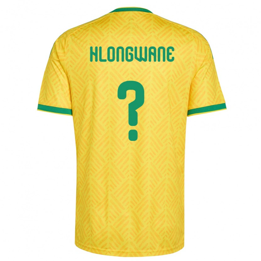 Danxen Men South Africa Bongokuhle Hlongwane #0 Yellow Green Home Jersey 26-28 T-Shirt