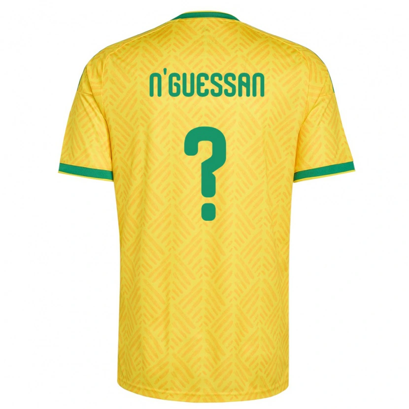 Danxen Men South Africa Siyabonga N'guessan #0 Yellow Green Home Jersey 26-28 T-Shirt
